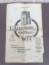 Ancienne notice  d'emploi /