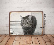 Plaque métal vintage Avec la