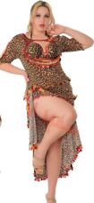 Tenue de danse du ventre sexy, robe et soutien-gorge léopard, danse orientale...