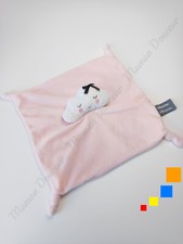 Doudou Plat/Mouchoir Carré Nuage Blanc Rose Noeud Noir Pois - Orchestra Prémaman