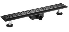 CANIVEAU DE DOUCHE EN INOX BLACK MAT 90CM, STERFPUT DE DOUCHE, HAUTEUR AJUSTA...