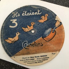 Vieux Disque Flexi-disc, 7", 78 RPM, Picture Disc Pastel Ils Étaient 3 Canetons