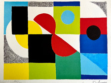 Sonia Delaunay Lithographie COA Signée Op Numérotée [Piet Mondrian Josef Albers]