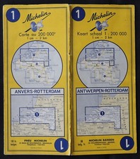 Carte MICHELIN 1 ANVERS ROTTERDAM 1960 Guide Bibendum pneu tyre map