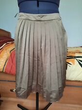 Jupe courte plissée évasée marron taupe doublée marque MANOUKIAN taille 42 TBE