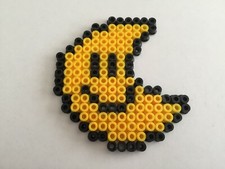 LUNE SMILEY JAUNE SUPER MARIO SNES PERLE HAMA DECORATION PIXEL ART