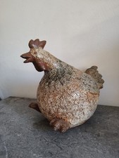 Grand Coq En Céramique Craquelée Athezza. 28cm Hauteur