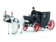 PREISER Fiacre fermé avec personnage - HO 1/87 - PREISER 30452