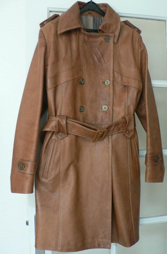 Manteau trench cuir - manteau, (42)