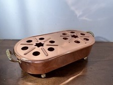 Magnifique chauffé plat En Cuivre Et Poignée En Laiton
