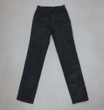 Pantalon Slim Stretch Effet Cuir Agnès b Femme XS Noir Rock Coton Zip