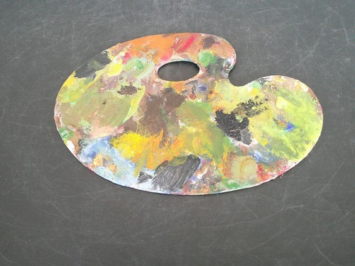 Palette peintre ancienne - peintre,