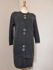 APART VINTAGE 80S ENSEMBLE PULL TUNIQUE JUPE TUBE LAINE VIERGE SOIE ANGORA PERLE