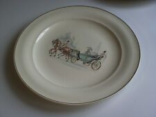 Grande assiette "diligence" Céranord Saint -Amand -28cm -attelage cheval faïence