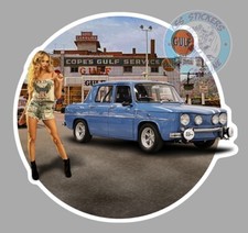 AUTOCOLLANT R8 GORDINI RENAULT 8 VINTAGE RETRO PINUP PIN-UP STICKER GARAGE GB021