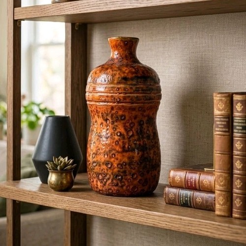 Vase céramique marron vert
