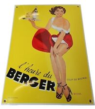 plaque émaillée Pin Up BERGER 
