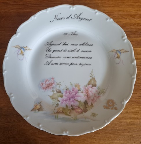 Assiette noces argent - assiette, ans
