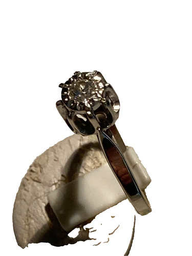 Bague solitaire blanc 18 - bague,