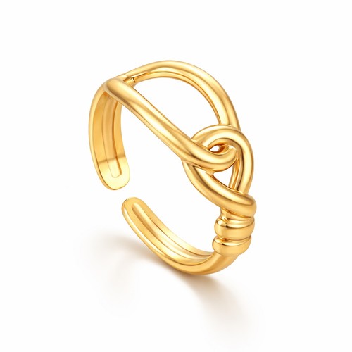 Bague torsadée dorée pvd - dorée,