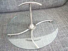 Elégant PLATEAU A FROMAGES vintage verre et métal argenté en très bon état