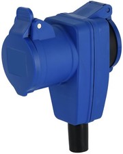 55086 Prise électrique angulaire filaire industrielle Double 2 Prises IP44 CE...