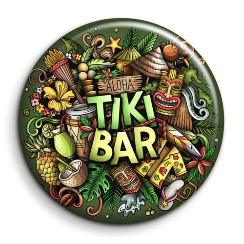 Tiki bar aloha badge 38mm - -,