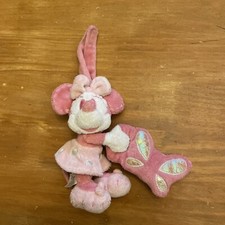 Doudou Peluche Hochet Disney Minnie Rose Grelot Papillon Brillant Attache Tétine
