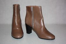 JONAK  Bottines à Talons Cuir lisse Marron Taupe T 37 TBE