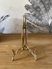 Chevalet Porte Cadre Photo à Poser Support Laiton Trépied Pliable Ancien 