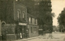 carte PARIS 15 XV Rue Falguière Passant discute avec la commerçante