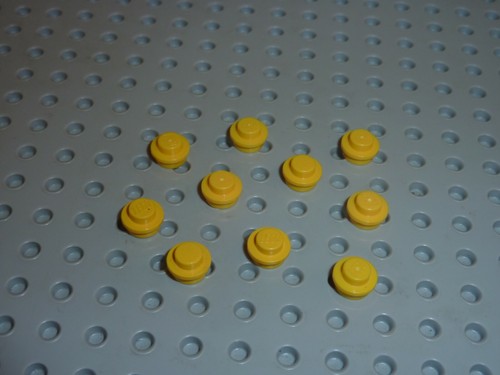 Lego yellow plates round - x,