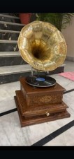 Ancien gramophone HMV phonographe fonctionnel entièrement fonctionnel, tourne...