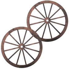  2 Pcs Roue À Rayons En Bois