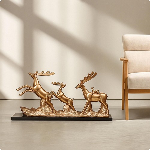 Figurine cerf avec - figurine, socle
