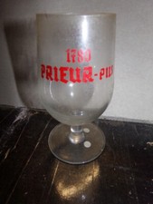 Ancien verre à bière ballon rouge brasserie  PRIEUR PILS 1780 Alsace