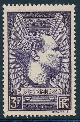 Timbre france 338 mermoz - france, 338**
