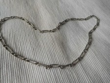 Longue chaine collier argent massif, 51 centimètres, maille figaro B391 Lot