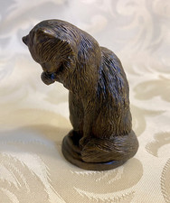 Franklin Mint Statuette En Bronze Chat 6 Cm Très Bon État 