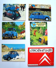 5 cartes postales TINTIN /