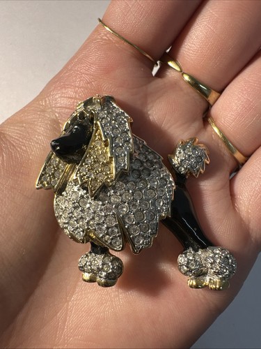 Broche caniche noir doré - broche,