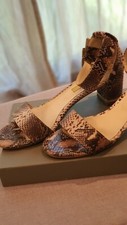 sandale cuir à talon imprimé serpent