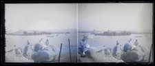 Plage Mer Femmes Mode France c1930 PHOTO NEGATIVE Stereo Plaque de verre VR22L3n