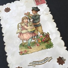 CPA Chromo 1907 Enfants A La Guitare Carte Ancienne Antique Postcard