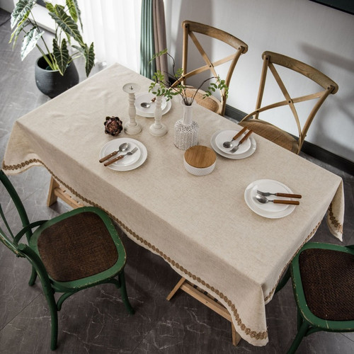 Rétro lin nappe - nappe, rectangle