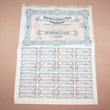 Société Trottier à Puteaux / Lot de 4 actions / 1917