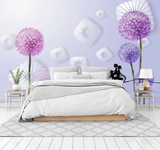 Papier peint 3D violet amour
