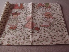 coupon  tissu style  " Sarah Kay  "   ( vintage )  67  X  87  cm