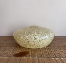 Abat-Jour Globe Tulipe Verre Opaline Art Déco Clichy Jaune Tacheté Vintage