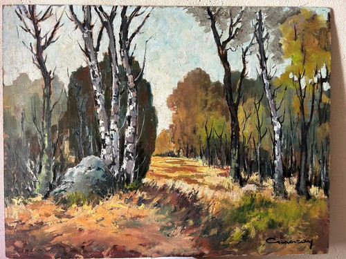 Tableau huile fôret de - tableau,